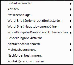 Kontaktelilste in Unternehmen Reiter Kontakte ohne OS