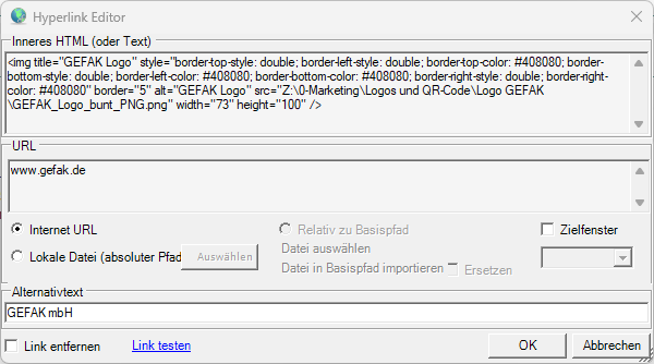 Serien-E-Mail Bild verlinken